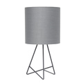 Simple Designs Down to the Wire Table Lamp with Fabric Shade, Gray with Gray Shade LT2066-GOG